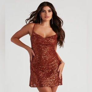 New Windsor rust sequence dress size small